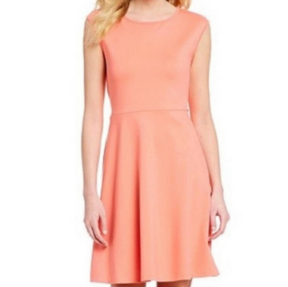 Draper James Coral Sleeveless Fit-and-Flare Dress